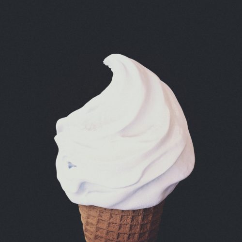 Photorealistic 3d illustration of yogurt flavored ice cream cone. food design and food digital still life