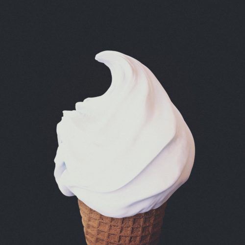 Photorealistic 3d illustration of fiordilatte flavored ice cream cone. food design and food digital still life